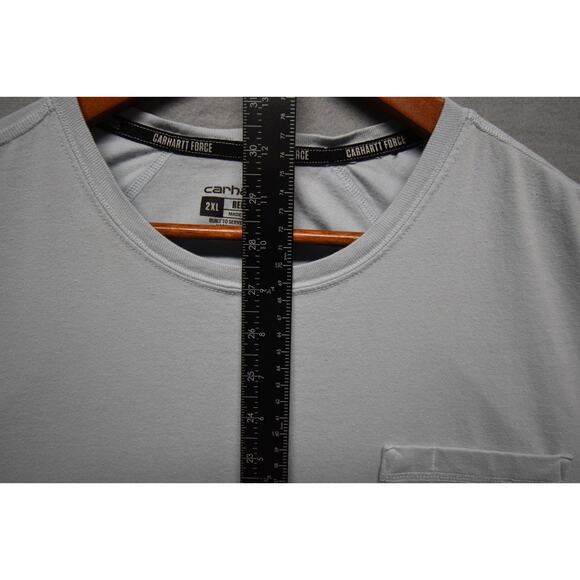 Carhartt Force Men’s 2XL Pocket T-Shirt Light Gray Relaxed Fit FastDry Work Tee - Picture 3 of 8